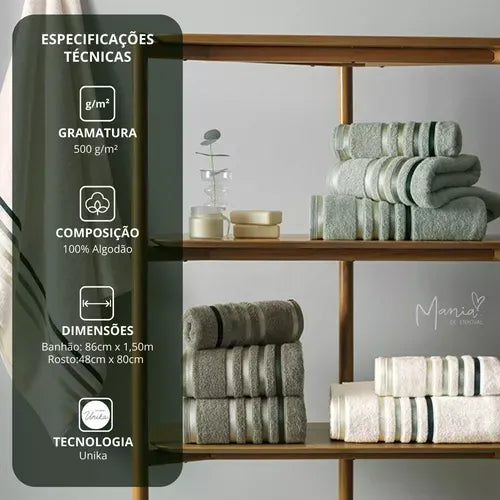 Kit Com 10 Toalhas Super Banhão Fio Penteado Lumina